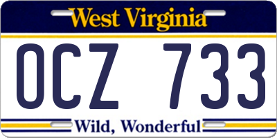 WV license plate OCZ733