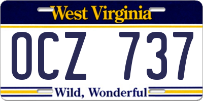 WV license plate OCZ737