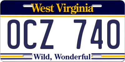 WV license plate OCZ740