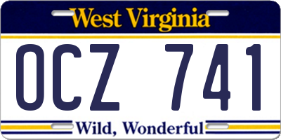 WV license plate OCZ741