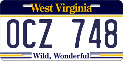 WV license plate OCZ748