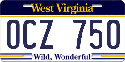 WV license plate OCZ750