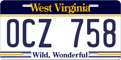 WV license plate OCZ758