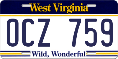 WV license plate OCZ759