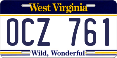WV license plate OCZ761