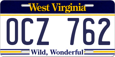 WV license plate OCZ762