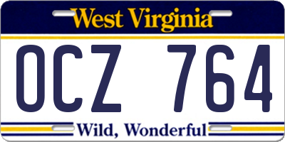 WV license plate OCZ764