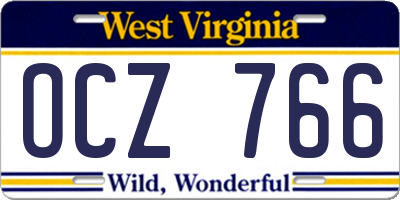 WV license plate OCZ766