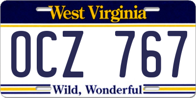WV license plate OCZ767