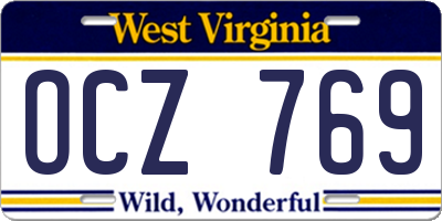 WV license plate OCZ769