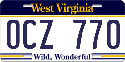 WV license plate OCZ770