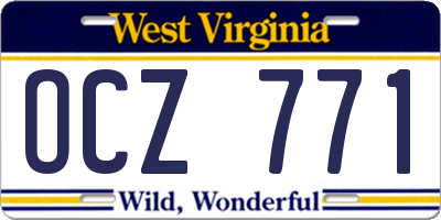WV license plate OCZ771