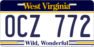 WV license plate OCZ772