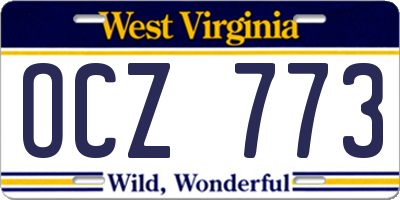 WV license plate OCZ773