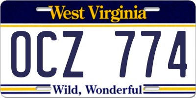 WV license plate OCZ774