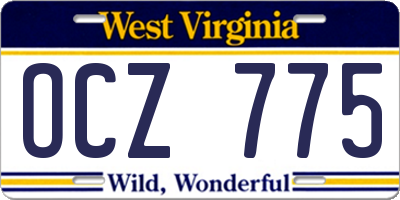 WV license plate OCZ775