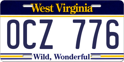 WV license plate OCZ776