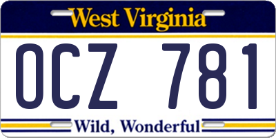 WV license plate OCZ781