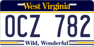 WV license plate OCZ782
