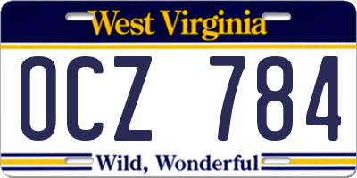 WV license plate OCZ784