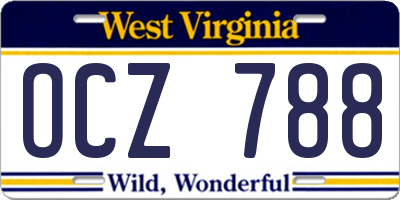 WV license plate OCZ788