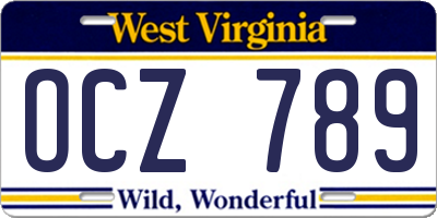WV license plate OCZ789