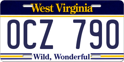 WV license plate OCZ790