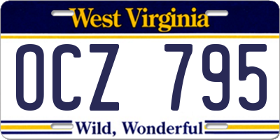 WV license plate OCZ795