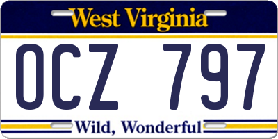 WV license plate OCZ797