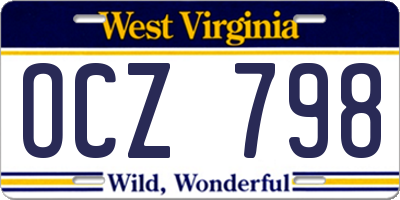 WV license plate OCZ798