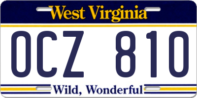 WV license plate OCZ810