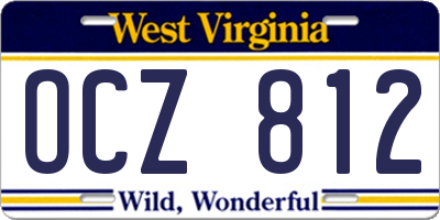 WV license plate OCZ812