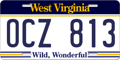 WV license plate OCZ813
