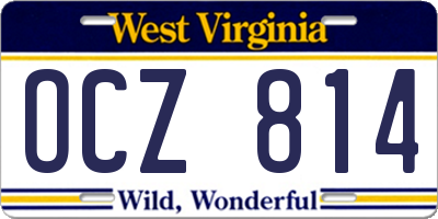 WV license plate OCZ814