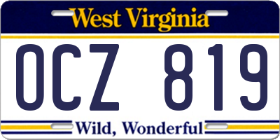 WV license plate OCZ819