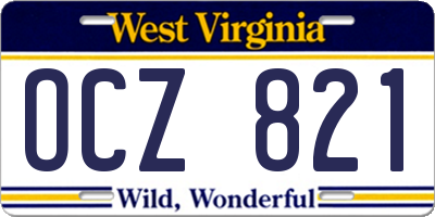 WV license plate OCZ821