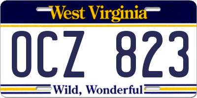 WV license plate OCZ823