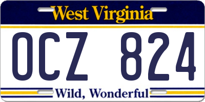 WV license plate OCZ824