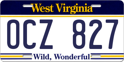 WV license plate OCZ827
