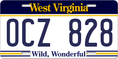 WV license plate OCZ828