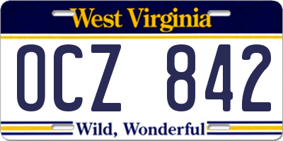 WV license plate OCZ842
