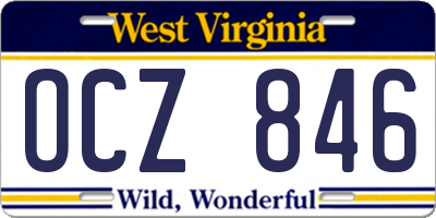 WV license plate OCZ846