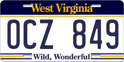 WV license plate OCZ849