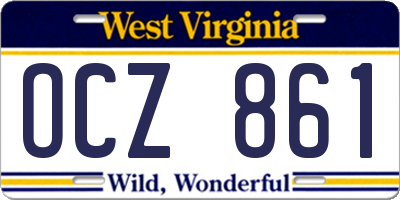 WV license plate OCZ861