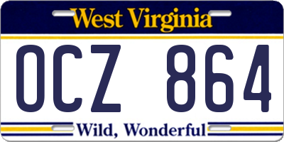 WV license plate OCZ864
