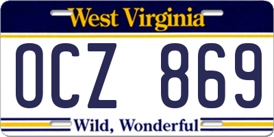 WV license plate OCZ869