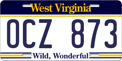 WV license plate OCZ873
