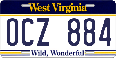 WV license plate OCZ884