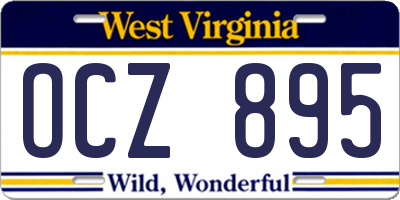 WV license plate OCZ895