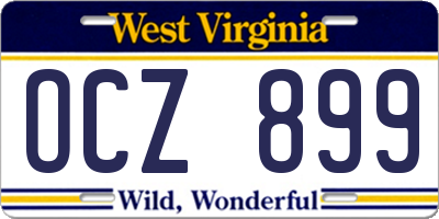 WV license plate OCZ899